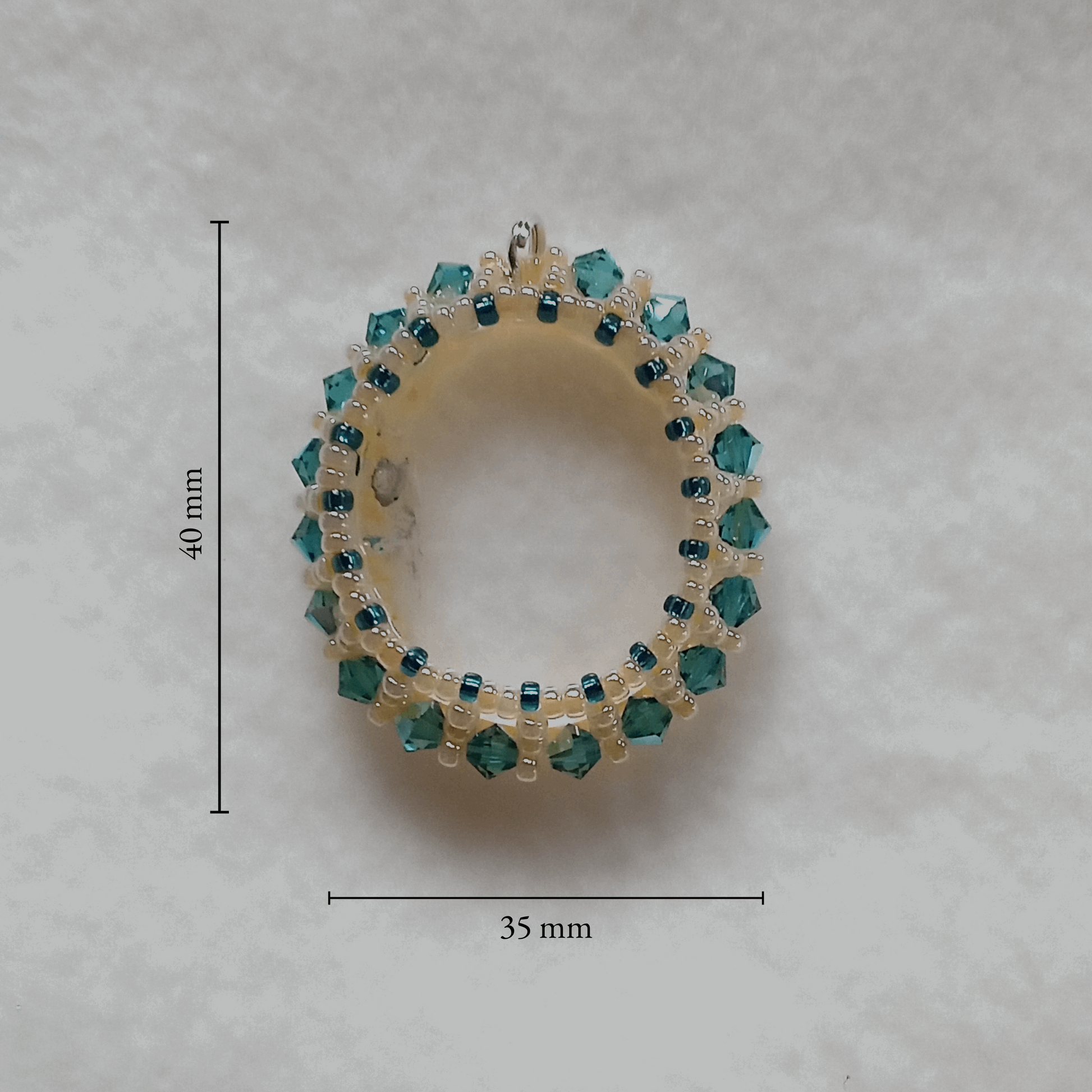 Rock Crystal Amulet with Blue Crystal Beads