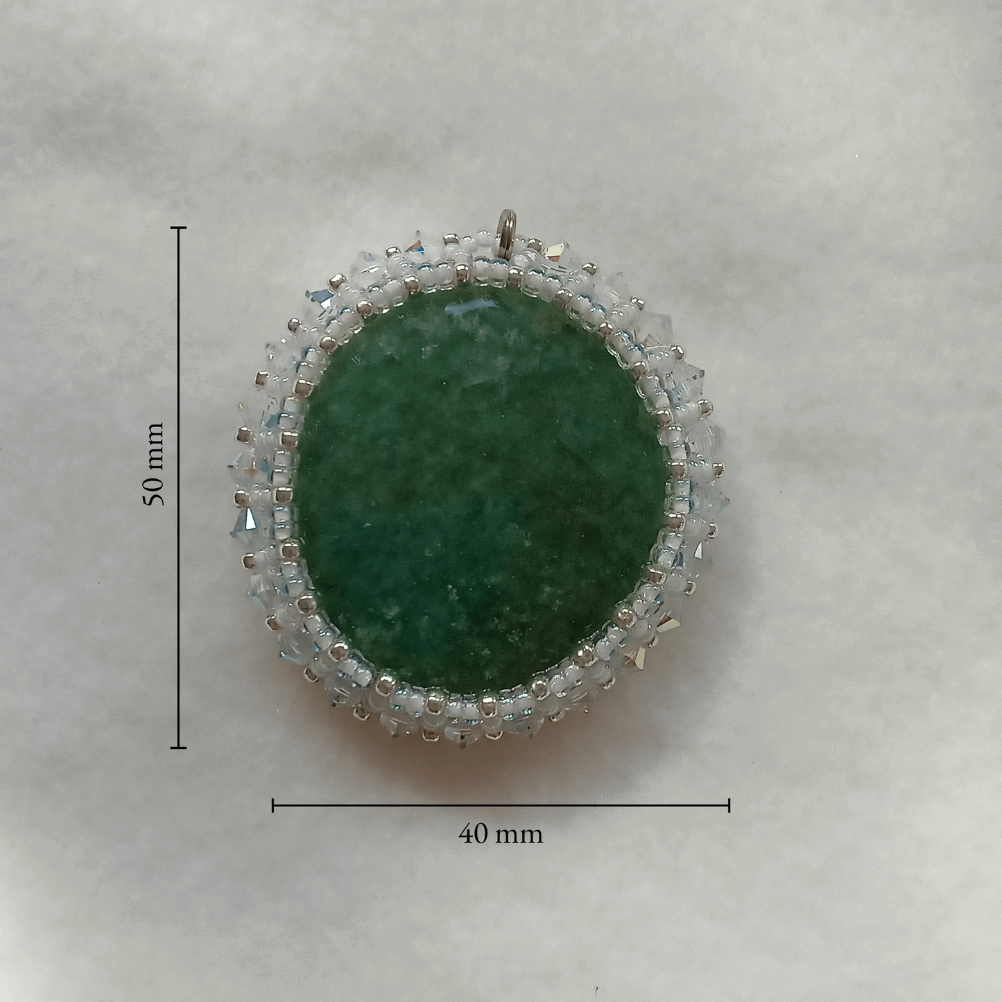 Aventurine Amulet with Crystal Beads